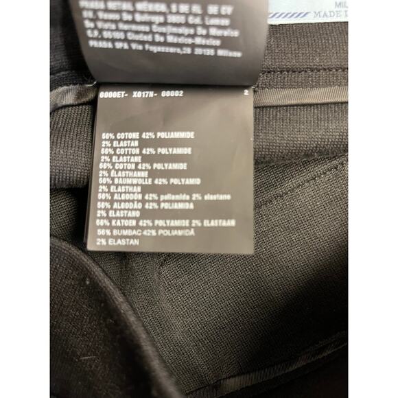 PRADA Black Neoprene Cotton Wrap Rubber Logo Patch Knee Length Skirt 40 US 4 - Picture 7 of 7